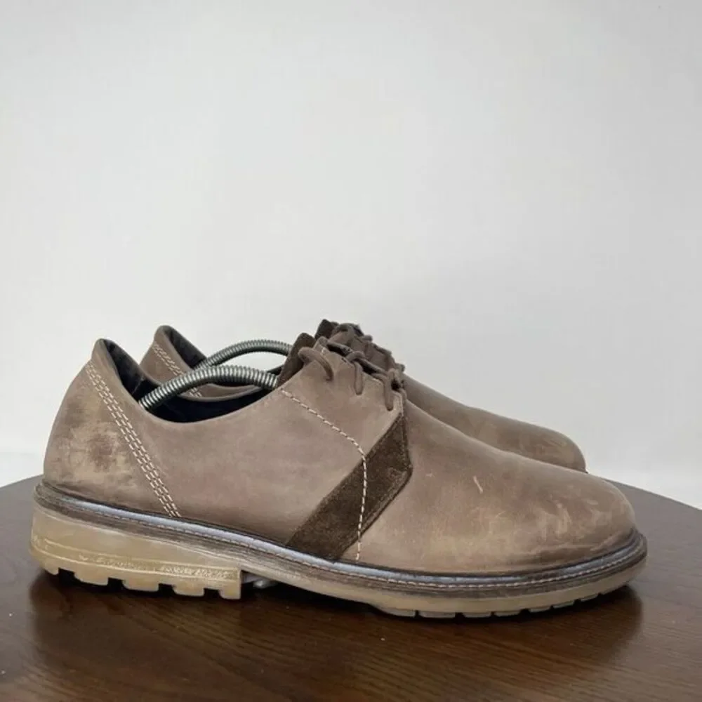 Naot Lindi Shoes Men 46 / 13-13.5 Brown Leather Derby Oxford Plain Toe Lug Dress